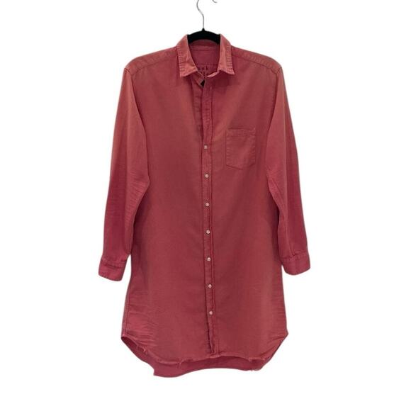 Frank & Eileen Mary Classic Shirtdress Sunset Pink Cotton Size Small Mini - Picture 4 of 13